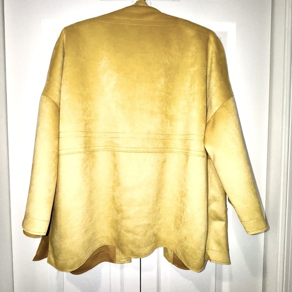 Joan Vass off Yellow Women's Jacket. Super soft! Faux suede. Size small - Picture 5 of 10